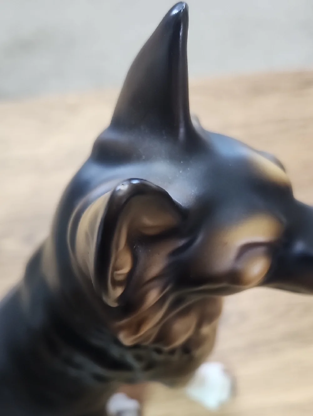 Beautiful, Large ceramic statue German Shepherd Dog Figurine Black & Tan puppy